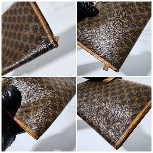 Authentic Celine Vintage Macadam PVC Leather Long Wallet Brown - Picture 10 of 13